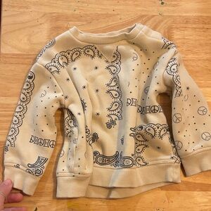 Little Co Cream and Black Patterned Sweatshirt